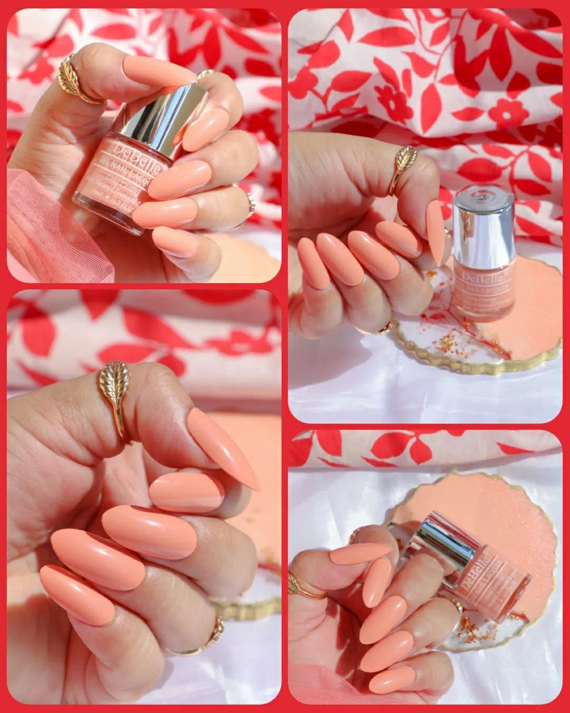 DeBelle Gel Nail Lacquer Dear Dahlia (Orange Peach Nail Polish), 8ml