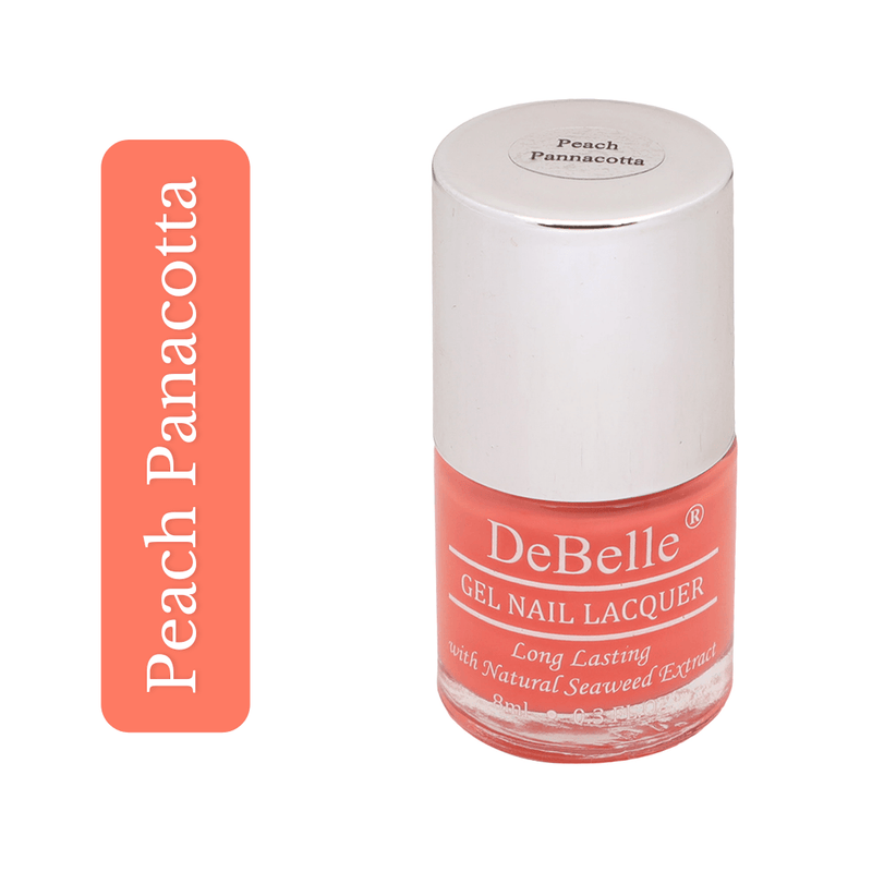 DeBelle Gel Nail Lacquer Peach Pannacotta (Creamy Peach), 8ml - DeBelle Cosmetix Online Store