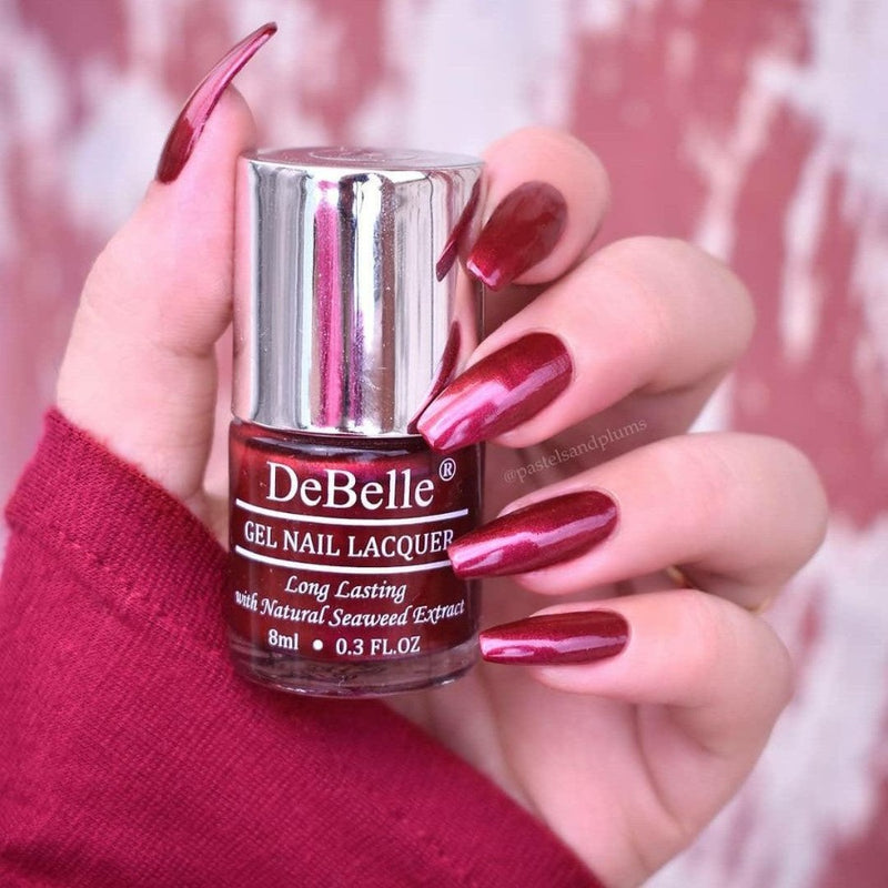 Antares  a deep maroon shade with a  shimmer looks gorgeous. Buy this DeBelle Fairy Lumiere Collection Gift Set at DeBelle Cosmetix online store