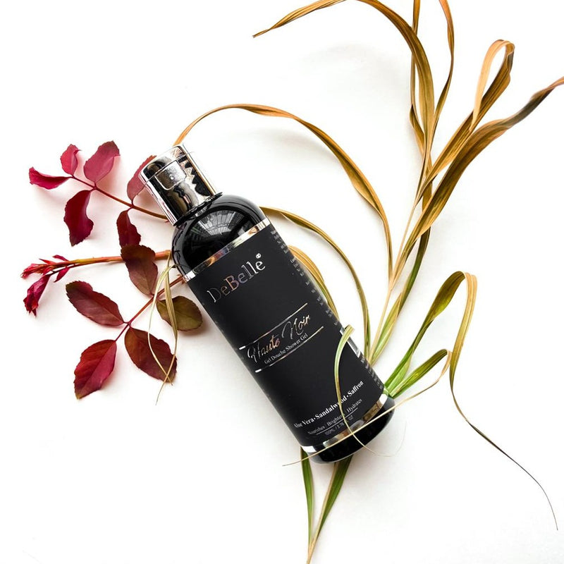 DeBelle Gel Douche Shower Gel |Haute Noir | Rose Water, Saffron, Sandalwood Oil | 100 ml - DeBelle Cosmetix Online Store