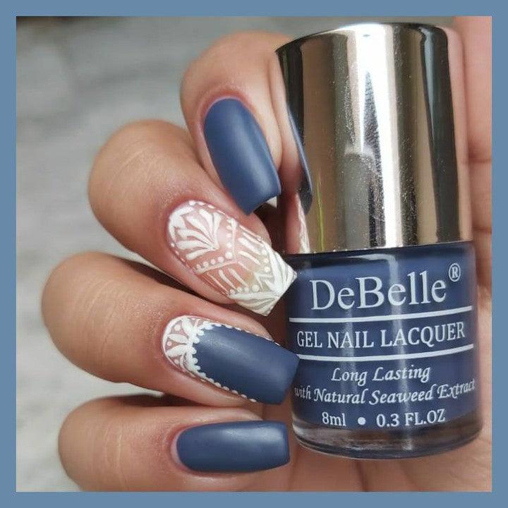 DeBelle Gel Nail Lacquer Twilight Sapphire - (Pastel Dark Navy Blue Nail Polish), 8ml - DeBelle Cosmetix Online Store