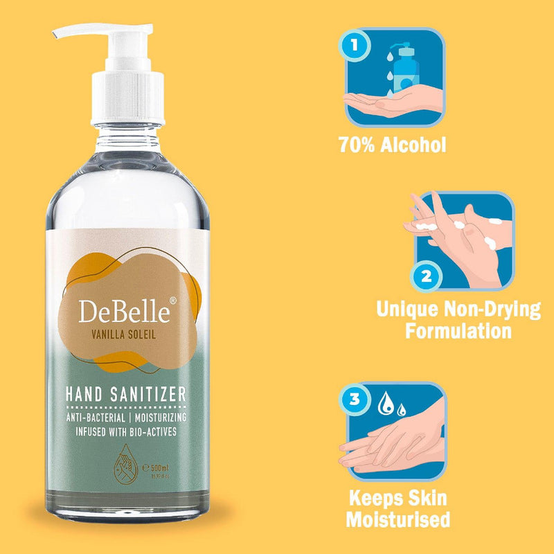DeBelle Gel Hand Sanitizer - Vanilla Soleil (500 ml) - DeBelle Cosmetix Online Store